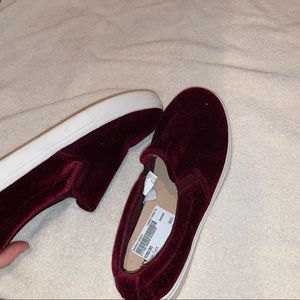 Red velvet shoes